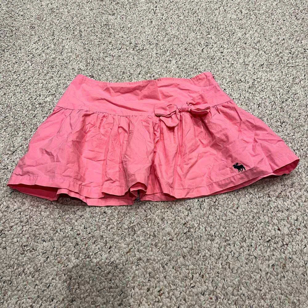 Abercrombie & Fitch McKenna Pink Mini Skirt 4 Waist 27 Ruffle Bow Detail Y2K